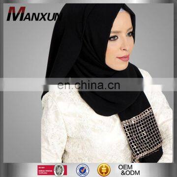 Top Sale Muslim Beautiful Tudung Malaysia Hijab Appliques Scarf /Shawl