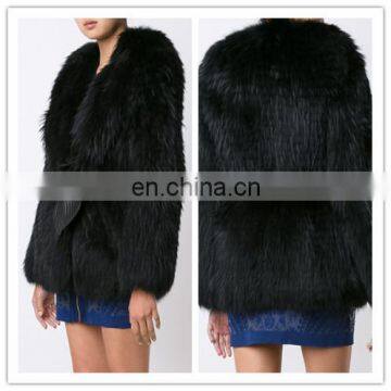 Luxurious V-neck Long Sleeves Oversize Women Fur Coat With Belt (16110404)