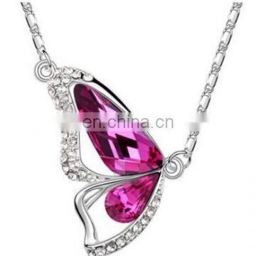 2017 New Fashion Crystal Plated Austrian Crystal Butterfly Necklaces & Pendants Jewelry photo-2