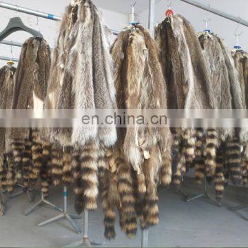 High quality skins material raccoon fur skin