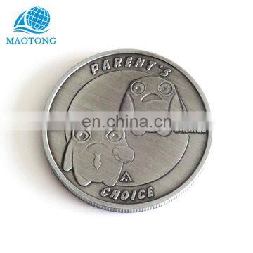 2017 Wholesale cheap custom metal antique silver souvenir coins