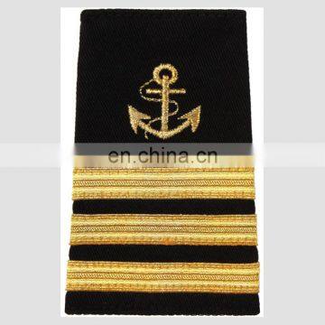 Navy epauletts shoulder boards with anchor embroidery gold 3 bar