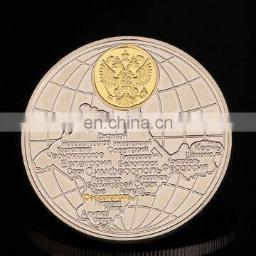 newest designed high quality iron material gold and silver plated coin