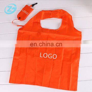 Foldable Nylon Polyester Grocery Shipping Carry Bag with Plastic Hook