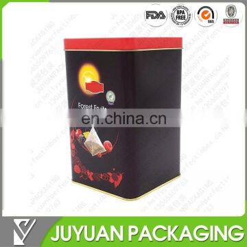 2015 square tea storage tins with pms printing wholesale