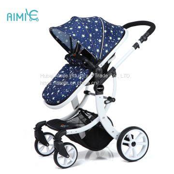 High-view Folding Baby Stroller With White Chassis photo-3