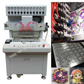 12 color pvc dispenser machine for label, keychain, patch, badge, usb case, wristband, zipper puller