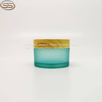 Cosmetic Packaging 50g Frosted Plastic Wooden Lid Cream jar