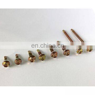 China manufacturer great sizes mould c1022A hex flange six angle washer drill tail nail self drilling screw with washer