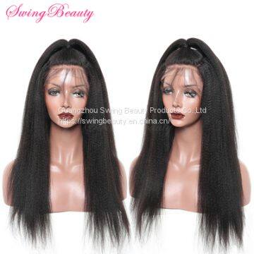 Natural Hair Swiss Lace Wigs Yaki Straight photo-4