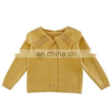 5867 Kids clothes spring new design baby girl petal collar sweater coat