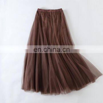 Hot Sales Autumn Women Retro Style Solid Color Skirts Ladies Big Hem Pleated Long Skirts Women's Skirts photo-4