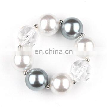 Baby Girl Necklace Bracelet 2pcs Set Children White Chunky Bubble Beads Necklace Jewelry Sets photo-3