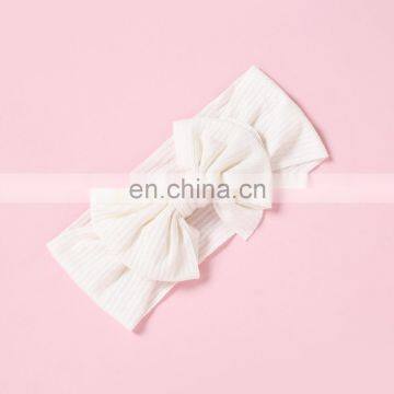 Bow Knotted Elastic Nylon Girls Baby Headbands Wholesale photo-2