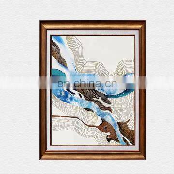 Fashionable mural  metal wall art Ink glass painting Abstract wall painting art glass painter living decoration