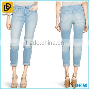 Latest Style Fashion Women Jeans 5-pocket Style With Lightly Faded