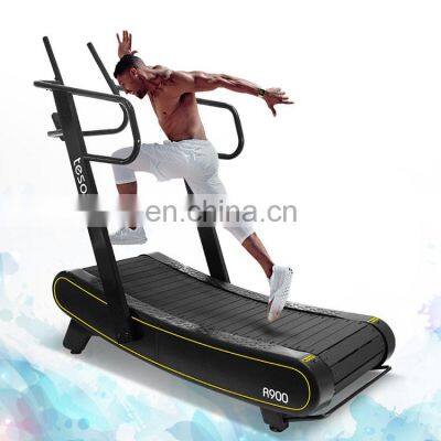 Commercial Treadmill  curved self-generating treadmill Running no power gym use treadmill  with solid handrail