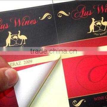 cheap custom wine labels/high quality adhesive wine lables waterproof