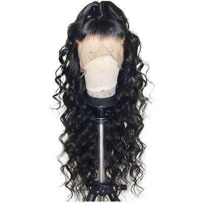 20'' natural color 100% water wave brazilian human hair wigs lace front transparentlace