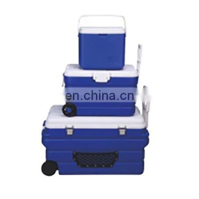 Best quality Portable plastic vaccine carrier medical transport vaccine cooler box with wheels and handles