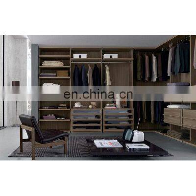 CBM customized modern design wooden walk in closet set wardrobes