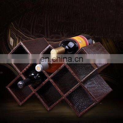 Factory Wooden MDF pu Display Red Wine Bottle Rack photo-3