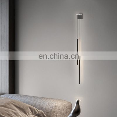 High Quality Fashion Decoration Indoor Aluminum Acrylic Silicon Bedroom Black LED Modern Wall Light