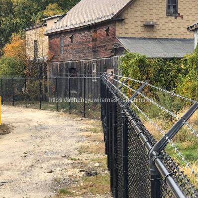 Black Chain Link Fence Chainlink Fence Chain-link Chainlinkfencing Securityfences Commercialfecne Industrialfence Residentialfence Vinyl Chain Link photo-2