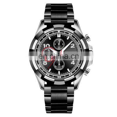 MINI FOCUS MF0198G Men's Quartz Watches Stainless Steel Chronograph Waterproof Luminous Man Clock