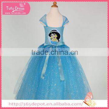 Floor-length ball gown girl pattern decoration gauze dress halloween costume