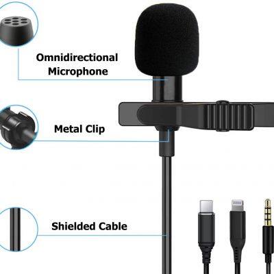 Mini Clip-on Condenser Microphone With 3.5mm Jack Portable Lavalier Microphone for Phone / IPhone / Camera / PC / Laptop photo-4