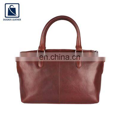 Anthracite Fitting Stylish Look Women Genuine Leather Handbag From Reputed Exporter