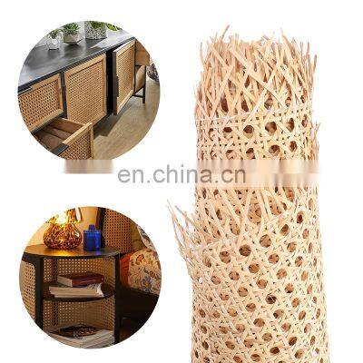 Luxury Quality Open Mesh Materials Straw Weaving Natural Raw Gray Material Weave Viet Delta Roll Rattan Webbing Cane