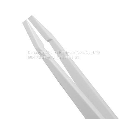 Antistatic Plastic Tweezers White Dust-free Purification Pointed Wide Flat Round Head Special Tools for Maintenance Electronics Factory photo-4