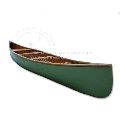 Old town wooden canoe family time rowing boat