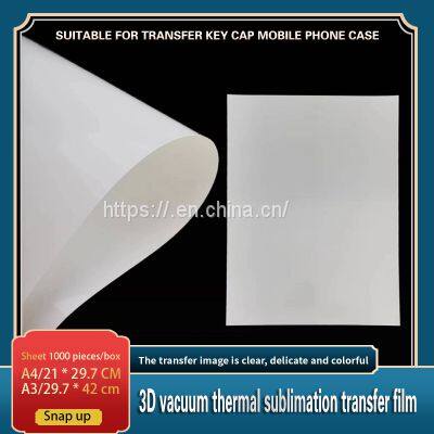 Heat Transfer Film.3D Vacuum Profiled Surface Heat Transfer Film. White Phone Case Key Cap Game Controller Transfer Imported Film photo-2