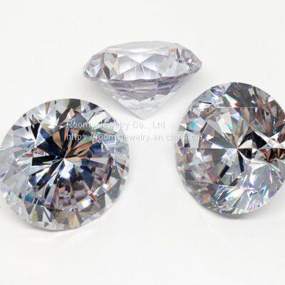 Loose Gemstone Big Size White Round cz Stone Cubic Zirconia 3A Loose CZ for Jewelry Making photo-2