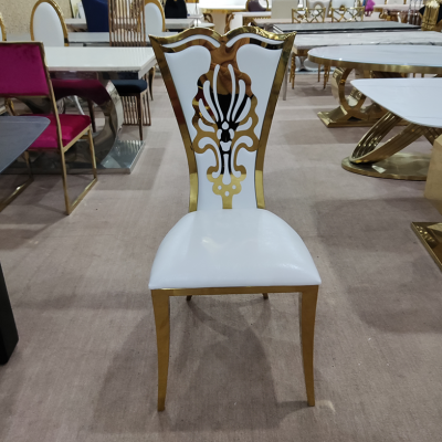 Gold Luxury Hotel Banquet Furniture Stainless Steel Dining Chairs For Wedding