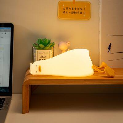 New Technology Silicone Rgb Sensor Table Touch Hatch Baby Rest Sound Cute Kids Lamp, Led Night Light, Duck Night Light For Kids