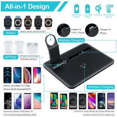 6 in 1 Wireless Charger Stand for Samsung Phone Fast Charging for Watch Earphone Cargador Portatil 4in1 Wireless Charger Station photo-3