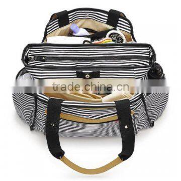 Fashion Stripe Mummy Bag Cotton Canvas Nappy Baby Diaper photo-3