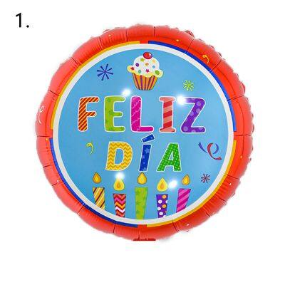 Feliz Dia Round Balloon Globos Spanish Happy Every Day Aluminum Foil Balloons for Party Decoration 18 Inch Inflatable Ballon