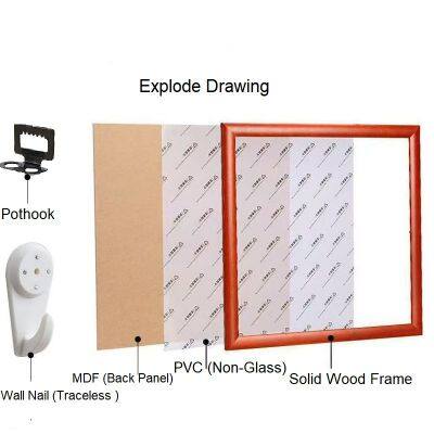 33*33cm Red Color Xuan Paper Brown Color Wooden Frame photo-5