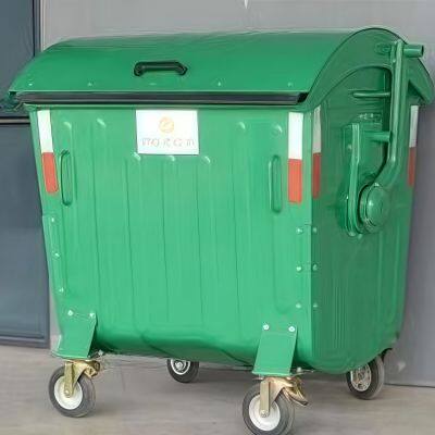 European Standard 1100-liter Galvanized Sheet Trash Can Trade Export-type Metal Trash Can photo-5