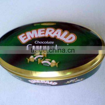 oval shape metal storage box for gift packaging/food packaging