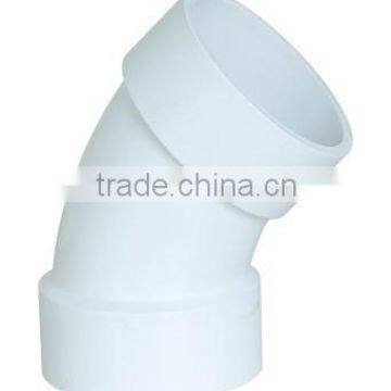 plastic fitting ASTM standard upvc elbow 45deg. for DWV drainage water