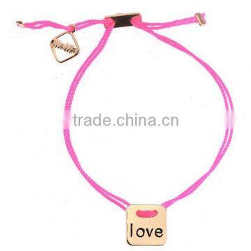 Custom Personalized Jewelry Wholesale, Stainless Steel Gold Plated Love String Bracelet