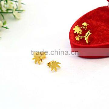 Arui Jewelry Fashion Gold Earrings Designs for Girls Leave Earrings photo-5