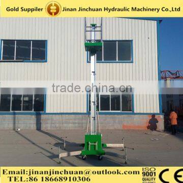 15M Single mast lift mobile portable aluminum work platform / hydraulic lift table