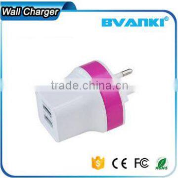 2016 Hot New Arrivals Top Quality CE Approved Wholesale EU/US/UK/AU Plug 5V 2.1A Dual USB Travel Wall Charger With High Quality photo-3